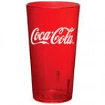 GET 6616-RC 16 oz. Red Coca-Cola® SAN Plastic Pebbled Tumbler - 72/Case