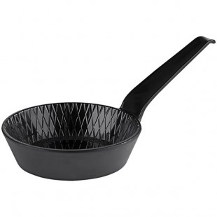 APS Minis 2.375 oz. Hammered Black Long-Handled Melamine Bowl - 48/Case