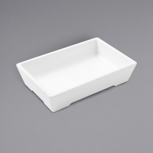 American Metalcraft GGW96 Grab & Go 25.5 oz. White Rectangular Melamine Bowl