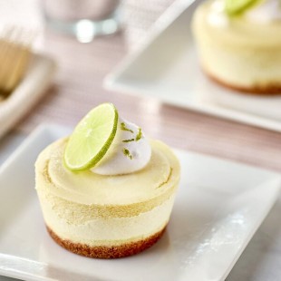 Pearl River Pastry New York-Style Key Lime Mini Cheesecake 3.2 oz. - 12/Case