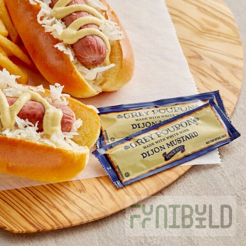 Grey Poupon Dijon Mustard 0.25 oz. Portion Packets - 200/Case