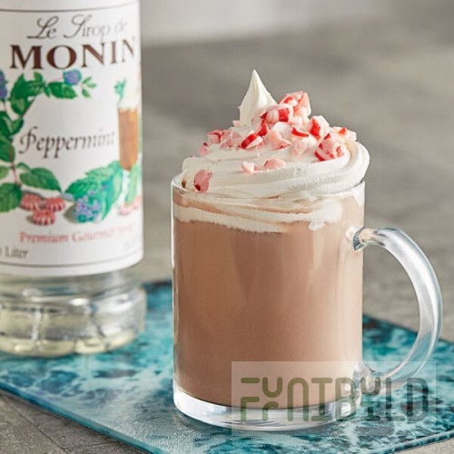 Monin Premium Peppermint Flavoring Syrup 1 Liter - 4/Case