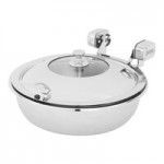 Spring USA Sauteuse Vision 4 Qt. Round Stainless Steel Induction Chafer with Chrome Accents and Glass Lid 2472-6-36 Spring USA Sauteuse Vision 4 Qt. Round Stainless Steel Induction Chafer with Chrome Accents and Glass Lid 2472-6-36