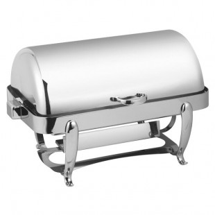 Eastern Tabletop 3114 Park Avenue 8 Qt. Rectangular Stainless Steel Roll Top Induction / Traditional Chafer