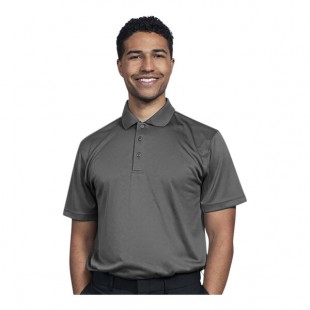 Uncommon Chef 50TJ01-R Men's Customizable Gray Short Sleeve Moisture Wicking Polo Shirt - Polyester - 2X