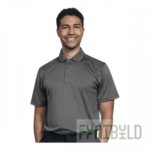 Uncommon Chef 50TJ01-R Men's Customizable Gray Short Sleeve Moisture Wicking Polo Shirt - Polyester - 2X