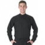 Henry Segal Men's Customizable Black Long Sleeve Band Collar Dress Shirt - L Henry Segal Men's Customizable Black Long Sleeve Band Collar Dress Shirt - L