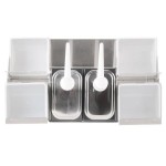 San Jamar P9724 Dual Pump Condiment System with 4-Compartment Two Tier Stainless Steel Condiment Holder San Jamar P9724 Dual Pump Condiment System with 4-Compartment Two Tier Stainless Steel Condiment Holder
