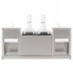 San Jamar P9724 Dual Pump Condiment System with 4-Compartment Two Tier Stainless Steel Condiment Holder San Jamar P9724 Dual Pump Condiment System with 4-Compartment Two Tier Stainless Steel Condiment Holder
