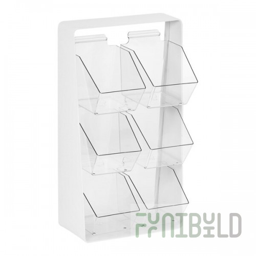 Cal-Mil Classic White 3-Tier 6-Compartment Plastic Condiment Organizer with Removable Compartments