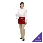 Chef Revival Red Poly-Cotton Customizable Waist Apron with 3 Pockets - 12 Chef Revival Red Poly-Cotton Customizable Waist Apron with 3 Pockets - 12