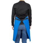 Uncommon Chef 3116 Blue Customizable 100% Cotton Canvas Aura Bib Apron with Black Webbing and 3 Pockets - 34