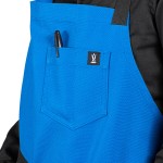 Uncommon Chef 3116 Blue Customizable 100% Cotton Canvas Aura Bib Apron with Black Webbing and 3 Pockets - 34