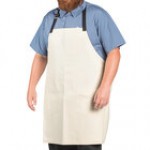 Uncommon Chef 3116 Blue Customizable 100% Cotton Canvas Aura Bib Apron with Black Webbing and 3 Pockets - 34