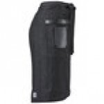 Mercer Culinary M63204BKD Metro Edge Wyatt Black Cotton Denim Bistro Apron with Black Leather Details, Towel Holder, and 3 Pockets - 25 1/2 Mercer Culinary M63204BKD Metro Edge Wyatt Black Cotton Denim Bistro Apron with Black Leather Details, Towel Holder, and 3 Pockets - 25 1/2