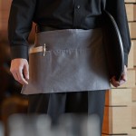 Choice Gray Poly-Cotton Standard Waist Apron with 3 Pockets - 12 Choice Gray Poly-Cotton Standard Waist Apron with 3 Pockets - 12