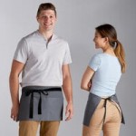 Choice Gray Poly-Cotton Standard Waist Apron with 3 Pockets - 12 Choice Gray Poly-Cotton Standard Waist Apron with 3 Pockets - 12