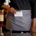 Choice Gray Poly-Cotton Standard Waist Apron with 3 Pockets - 12 Choice Gray Poly-Cotton Standard Waist Apron with 3 Pockets - 12