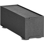 KleanTake by ServSense Black Countertop Slim Cup Dispenser Cabinet with 6 Fast-Changing Gaskets - 1 Slot