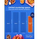 KleanTake by ServSense Black Countertop Slim Cup Dispenser Cabinet with 6 Fast-Changing Gaskets - 1 Slot