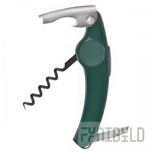 Franmara 3270-12 Grenouille Waiter's Corkscrew with Curved Green Handle