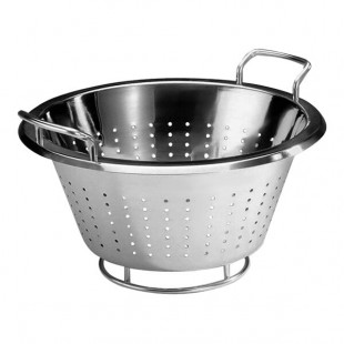 Matfer Bourgeat 3.5 Qt. Stainless Steel Conical Colander with Base and Handles 713824