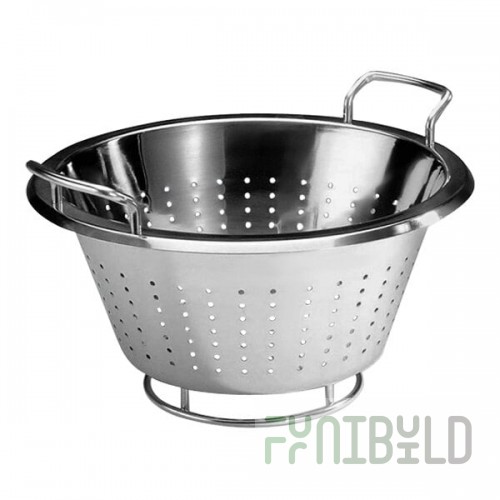 Matfer Bourgeat 3.5 Qt. Stainless Steel Conical Colander with Base and Handles 713824