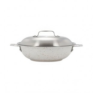 Bon Chef 60011DESERT Cucina 2 Qt. Desert Stainless Steel Induction Brazier Pan with Lid Bon Chef 60011DESERT Cucina 2 Qt. Desert Stainless Steel Induction Brazier Pan with Lid