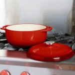 Lodge EC6D43 6 Qt. Island Spice Red Enameled Cast Iron Dutch Oven Lodge EC6D43 6 Qt. Island Spice Red Enameled Cast Iron Dutch Oven