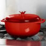 Lodge EC6D43 6 Qt. Island Spice Red Enameled Cast Iron Dutch Oven Lodge EC6D43 6 Qt. Island Spice Red Enameled Cast Iron Dutch Oven