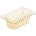 Vollrath 9092410 Super Pan® 1/9 Size Amber High Heat Plastic Food Pan - 2 1/2 Vollrath 9092410 Super Pan® 1/9 Size Amber High Heat Plastic Food Pan - 2 1/2