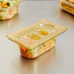 Vollrath 9092410 Super Pan® 1/9 Size Amber High Heat Plastic Food Pan - 2 1/2 Vollrath 9092410 Super Pan® 1/9 Size Amber High Heat Plastic Food Pan - 2 1/2