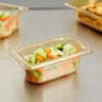 Vollrath 9092410 Super Pan® 1/9 Size Amber High Heat Plastic Food Pan - 2 1/2 Vollrath 9092410 Super Pan® 1/9 Size Amber High Heat Plastic Food Pan - 2 1/2