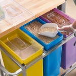 Baker's Lane 30 Gallon / 480 Cup Mobile Triple Ingredient Bin - Yellow / Blue / Purple Baker's Lane 30 Gallon / 480 Cup Mobile Triple Ingredient Bin - Yellow / Blue / Purple