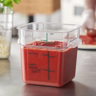 Carlisle 4 Qt. Clear Square Polycarbonate Food Storage Container