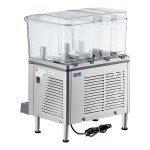 Crathco Triple Bowl Premix Cold Beverage Dispenser with (1) 4.75 Gallon Hopper, (2) 2.4 Gallon Hoppers, BPA-Free Lids, and Agitation Function