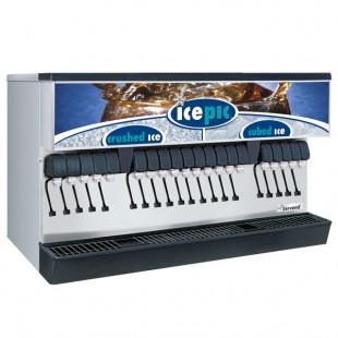 Servend 2706124 MDH-402 20 Valve Sanitary Lever Countertop Ice/Beverage Dispenser with Icepic, 400 lb. Ice Storage, and Internal Carbonator