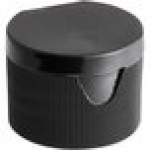 28/410 Black Unlined Flip Top Lid - 100/Pack 28/410 Black Unlined Flip Top Lid - 100/Pack