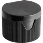 28/410 Black Unlined Flip Top Lid - 100/Pack 28/410 Black Unlined Flip Top Lid - 100/Pack
