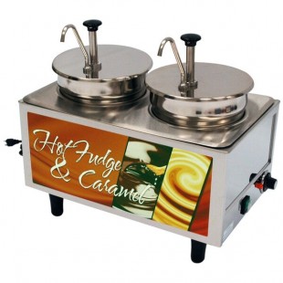 Benchmark USA 51074H Dual 7 Qt. Hot Fudge and Caramel Warmer with Pumps - 120V, 1200W Benchmark USA 51074H Dual 7 Qt. Hot Fudge and Caramel Warmer with Pumps - 120V, 1200W