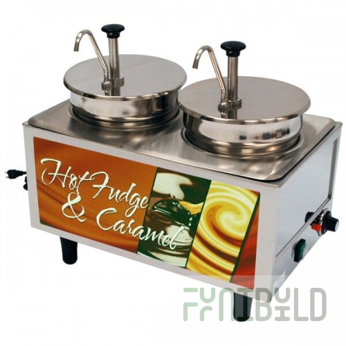 Benchmark USA 51074H Dual 7 Qt. Hot Fudge and Caramel Warmer with Pumps - 120V, 1200W