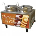 Benchmark USA 51074H Dual 7 Qt. Hot Fudge and Caramel Warmer with Pumps - 120V, 1200W