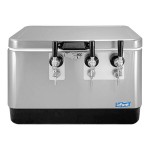 Coldbreak JOCK-3TF-SS54 Stainless Steel 3 Faucet 54 Qt. Insulated Jockey Box with Front Inputs and 50 ft. Coils
