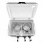 Coldbreak JOCK-3TF-SS54 Stainless Steel 3 Faucet 54 Qt. Insulated Jockey Box with Front Inputs and 50 ft. Coils