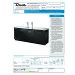 True TDD-4-HC 2 Single Tap Kegerator Beer Dispenser - Black, 4 (1/2) Keg Capacity