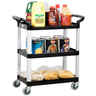 Vollrath 97006 Black Multi-Purpose Utility Cart with Three Shelves