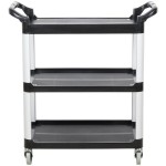 Vollrath 97006 Black Multi-Purpose Utility Cart with Three Shelves