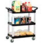 Vollrath 97006 Black Multi-Purpose Utility Cart with Three Shelves