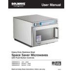 Solwave Ameri-Series Space Saver Heavy-Duty Stainless Steel Commercial Microwave with Push Button Controls - 208/240V, 2,100W