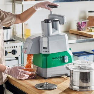 AvaMix Revolution CFBB342D Combination Food Processor with 3 Qt. Stainless Steel Bowl, Continuous Feed, and 2 Discs - 1 hp AvaMix Revolution CFBB342D Combination Food Processor with 3 Qt. Stainless Steel Bowl, Continuous Feed, and 2 Discs - 1 hp